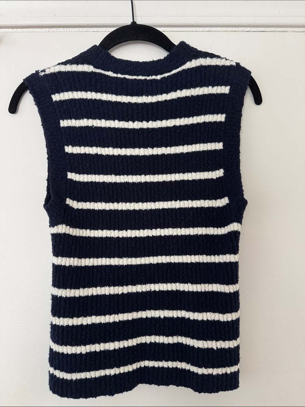 Madewell Navy and White Striped Knit Sweater Vest Small - Picture 5 of 5
